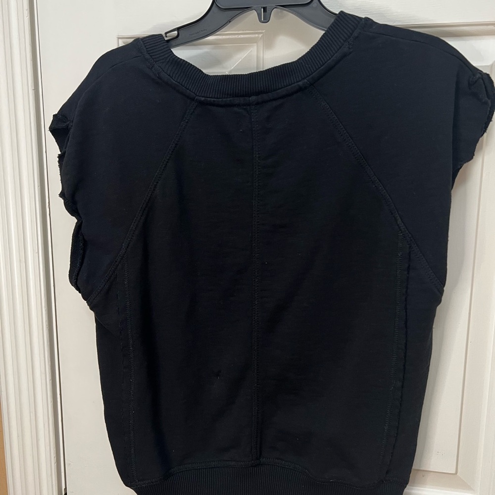 Pilcro Black Floral Graphic Muscle Tee - Picture 4 of 5